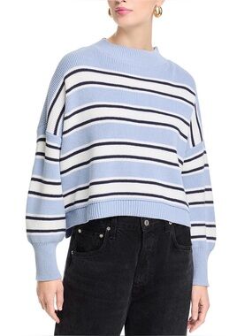 Aqua mock neck striped sweater XXL NWT